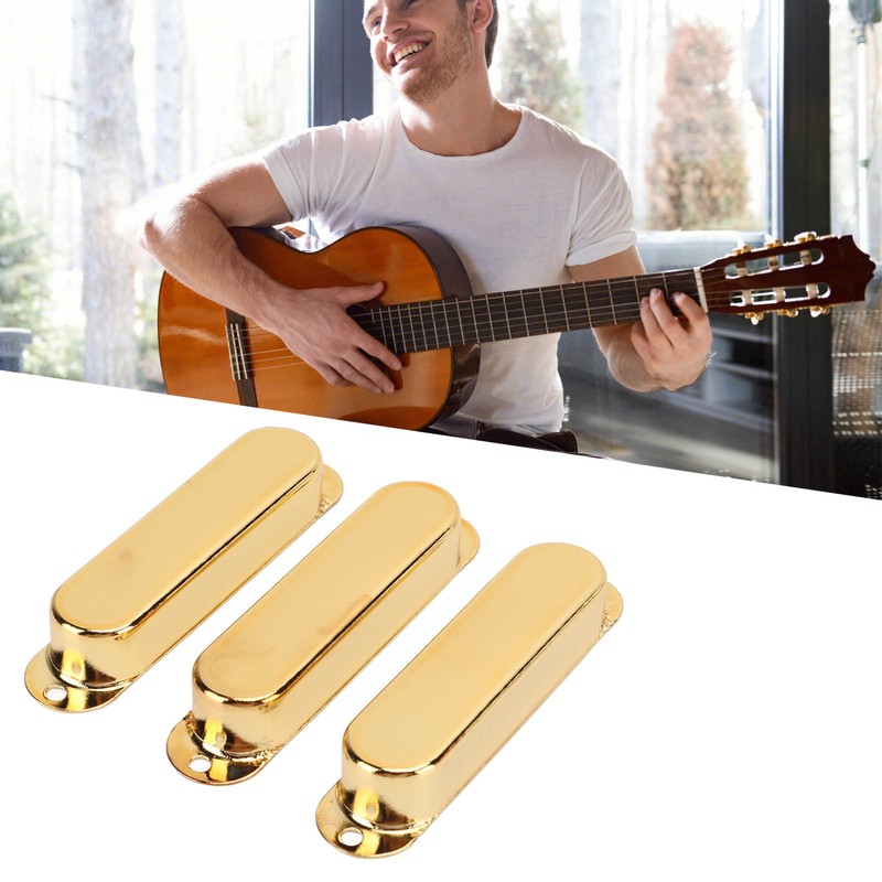3Pcs Electric Guitar Single Coil Pickup Cover Copper Instrument Accessory