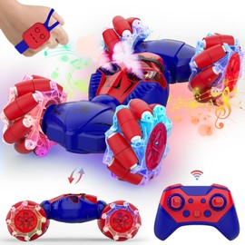 SAUFTTI RC Stunt Cars, Gesture Sensor Stunt Remote Control Car Toys for Kids Age 6 7 8 9 10 11 12+ Years Old, 2.4GHz 4WD RC 360° Flips Off Road Vehicle Toys with Lights Music, Gifts for Boys Girls