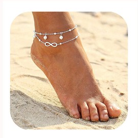 ForeveRing - Tobillera Ajustable para Mujer con Cadena de pie y Tobillera de Playa