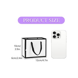 12 Pack Mini Gift Bags with Handles & Gift Tags, Extra Small White Gift Bags Party Favour Bags for Birthday, Wedding, Baby Shower