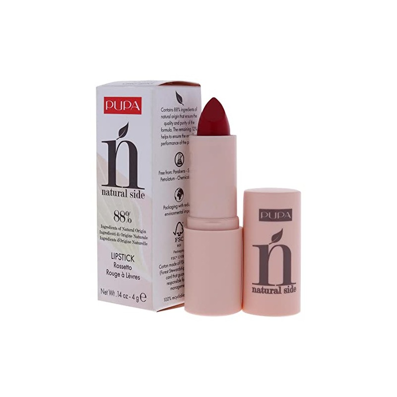 Pupa Milano Natural Side Lipstick, 009 Fire Red, 0.14 Oz