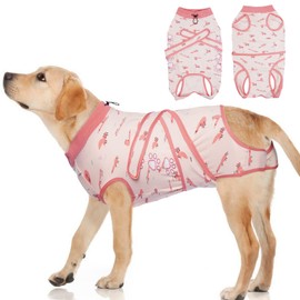 ROZKITCH Dog Recovery Suit After Surgery for Dog Cat, Surgical Onesie Pant for Female Male Dog, Cone e-Collar Alternative Post OP Abdominal Wound Anti Licking Costume After Spay Pink XS