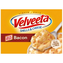 Velveeta Shells & Cheese with Bacon (Shell Pasta & Cheese Sauce Meal, 12 ct Pack, 10.3 oz Boxes)