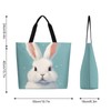 Muishi Cute Rabbit Canvas Tote Bag Large Women Casual Shoulder