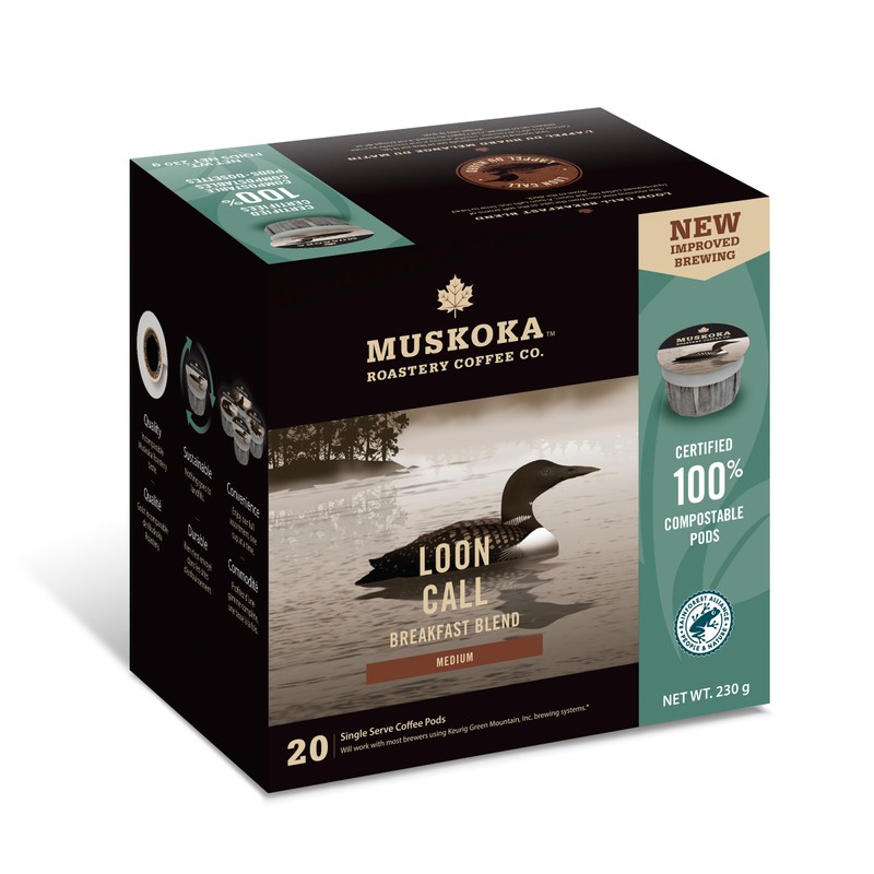 Muskoka Roastery Coffee, Loon Call Breakfast Blend, Medium Roast, 20