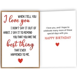 HEJOYN Happy Birthday Card & Gifts for Men Husband Boyfriend Wife Girlfriend Him Her Women, Funny Bday Card, Romantic Birthday Decorations