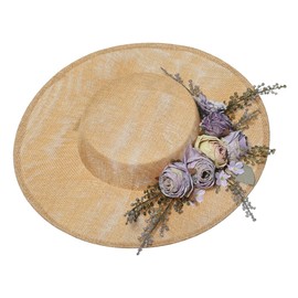 COSDREAMER Victorian Hat Girls Women Tea Party Sun Hat Straw Hats Small Hat(J)