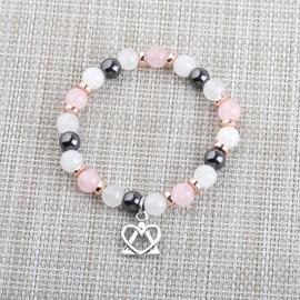 WSNANG Adoption Heart Triangle Charm Bracelet Adoption Jewelry Foster Mom Gotcha Day Gift