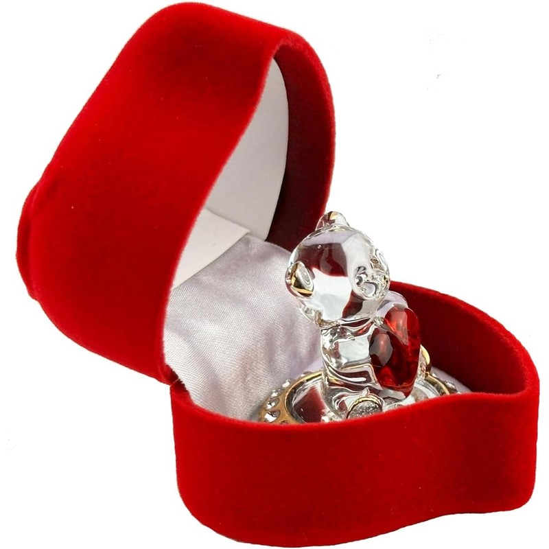 SAFRI Love Heart Teddy Bear Celebration Red Velvet Touch Rose
