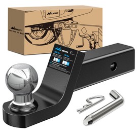 Nilight Fusion Trailer Hitch Mount with 2 Inch Trailer Ball & 5/8" Hitch Pin Clip Fits 2-Inch Receiver 7500 lbs 2" Drop