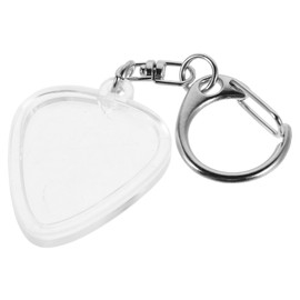 Gatuida Guitar Pick Holder Keychain: Transparent Heart Shaped Clear Guitar Picks Case Box for Easy Identification Storage for Music Lovers