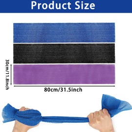 Pack of 3 African Net Sponge, 80 x 30 cm African Net Exfoliating Sponge, African Exfoliating Net, African Body Scrub Net, Back Scrubber, Shower Body Scrubber