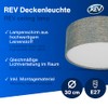 REV REV Deckenleuchte - Deckenlampe rund 30cm mit Stoff-Lampenschirm im