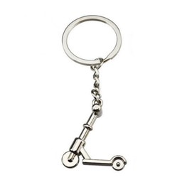 Silver Steel Scooter Bag Key Ring, silver, 8 x 3 cm