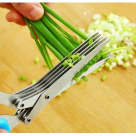 SZB Kitchen Scissors, Shredder Scissors, Scissors, Scissors, Scissors, 5 Rows of Scissors, 5 Blades, Utility Scissors, Vegetable Cutter, Keep Your Secret (Blue)