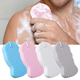 E xfoliating Sponges, 4 Pack Magic Exfoliatings Bath Sponge 3D, Super Soft e xfoliating Bath Shower Sponges, Absorbent Ba th S ponge with Lanyard, Spa Scrub Exfoliator for Removes Dead Skin Impurities