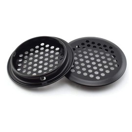 30 Pcs Air Vents 35mm Circular Soffit Vent Stainless Steel Round Vent Mesh Hole Louver for Kitchen,Bathroom,Cabinets,Wardrobes,Shoe Cabinets,Sundry Cabinets (Inclined Plane,Black)