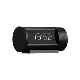 NEWGATE® Pil alarm clock | Retro digital LED clock | Black | Ideal for bedside, desk or shelf | Retro bedroom & office accessory