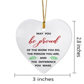 MeiFuJuW May You be Proud of The Work You Do Ceramic Ornament Keepsake Sign Plaqu Farewell Appreciation Gift for for Women Men Friend Nurse Coworker Boss Teacher Graduation Retirement Gift