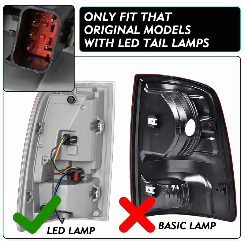 TUSDAR Factory LED Tail Light Assembly Fit for 2013-2018 Dodge