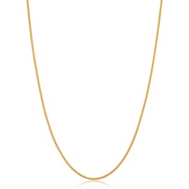 Kooljewelry 14k Yellow Gold Filled Round Wheat Chain Pendant Necklace (1.2 mm, 18 inch)