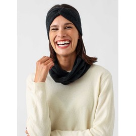 Zwillingsherz Headband 100% Cashmere - High-Quality Knitted Headband In Plain Design for Women and Girls - Wool - Ear Protection - Headband - Warm and Soft for Spring, Autumn and Winter - charcoal