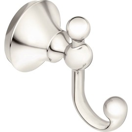 Moen YB5203NL Bath Hardware Double Robe Hook, Polished Nickel