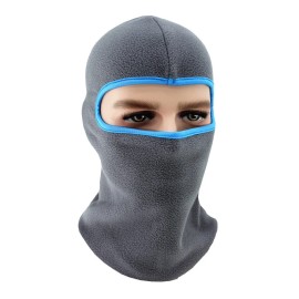 Unbranded Winter Ski Mask Snowboard Hood Bike Thermal Balaclava Cycling Mask Fleece Hat US - Gray&light blue