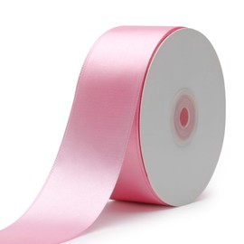 1.5 Inch x 50yds Satin Ribbon Solid Fabric Ribbons Roll for Gift Wrapping,Floral,Balloons,Craft Sewing,Valentine's Day,Wedding,Birthday Party Decoration(Pink)
