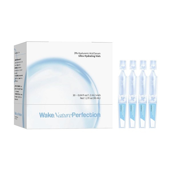 3% Hyaluronic Acid Serum Ultra-Hydrating Vials, Hyaluronic Acid Tubes, Wake
