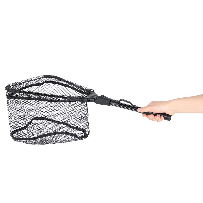 Portable Aluminum Alloy Telescopic Foldng Fishing Landing Net Pole Rubber