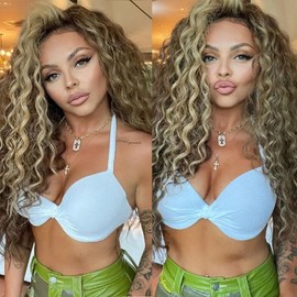 Billowig Long Curly Wig For Women, Mixed Blonde 28 inch Long Curly Heat Resistant Synthetic Hair, Ash Blonde Hair For Cosplay Daily Party Use