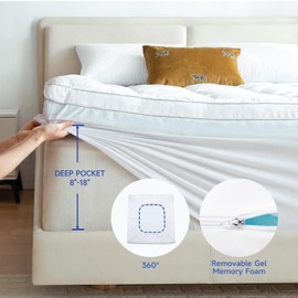 Choc chick 3.5 Inch Memory Foam Mattress Topper Twin XL, Dual Layer 2 Inch Cooling Gel Egg Crate Memory Foam Plus 1.5 Inch Down Alternative Pillow Top Mattress Pad, Support for Back Pain