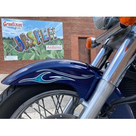 Motorcycle Flame Decal kit - No. 8 Slash Flames - Crushed Turquoise (Simulated) - 8pc. Set - for Harley Davidson Honda Shadow Rebel V Star Vulcan Chopper Bobber