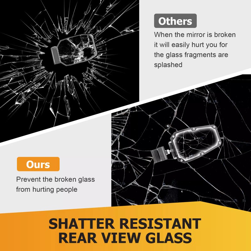 SI Flat Side Rear View Mirror w/LED Lights For CF-Moto