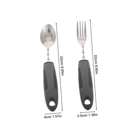 OATIPHO Adaptive Utensils Set for Elderly Bendable Ergonomic Cutlery with Non Slip Handles Durable Stainless Steel Spoon Fork for and Disabled Users