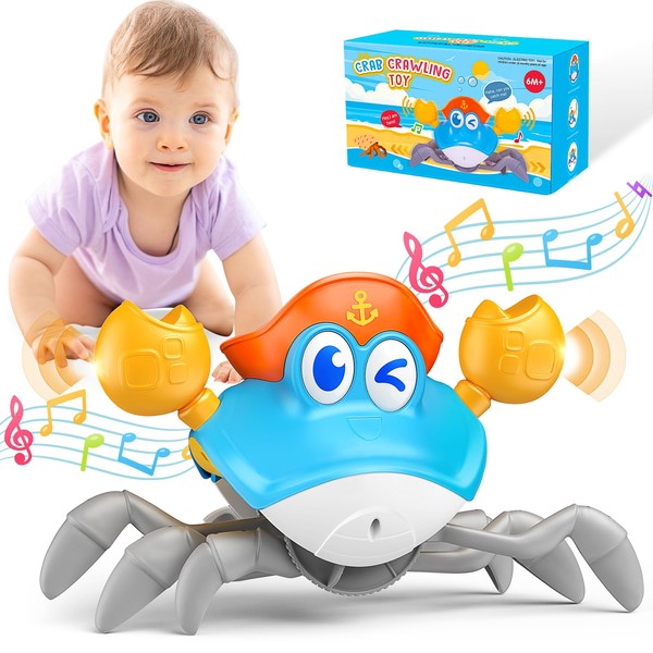 Hapikids Crawling Crab Toy, Baby Toys 0-6 Months Musical Light