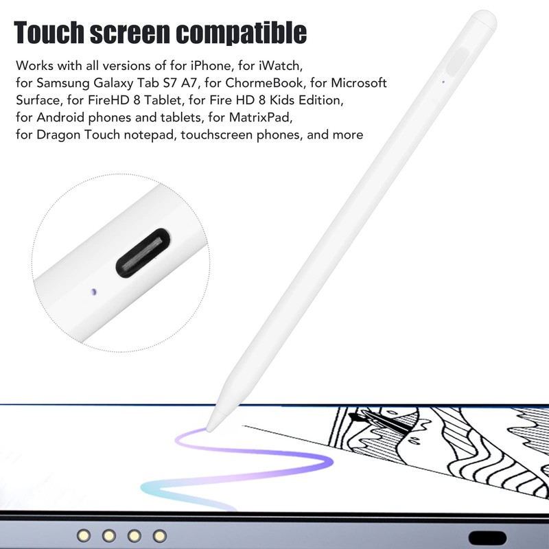 High sensitivity stylus pen with palm rejection, compatible with Galaxy