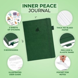 Clever Fox Inner Peace Journal – Guided Stress & Anxiety Relief Journal with Prompts – Healing & Self-Discovery Notebook for Women & Men (Forest Green)