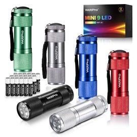 WdtPro LED Mini Flashlights, Super Bright Flashlight with Lanyard, Assorted Colors - Best Tac Torch Light for Kids, Night Reading, Power Outages, Camping(6 Pack)
