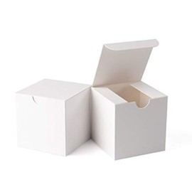 GEFTOL Small White Gift Box - 100 Pack, 3x3x3 inches, Foldable Paper Box for Bridesmaids, Proposals, Birthdays, Parties, Christmas