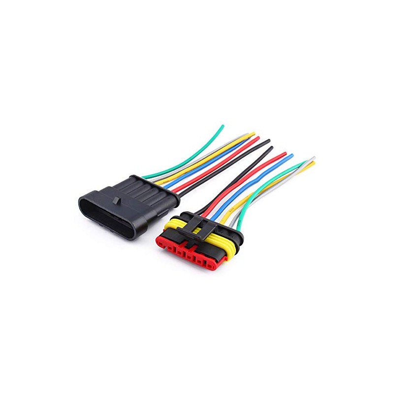 1 Set Waterproof Connectors, 6 Pin Waterproof Cable Connector, 6