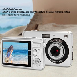 4K Digital Camera, 2.7" Screen, 48MP, 8X Digital Zoom, Auto Focus Anti-shake, One-Click HD Photography for Travel Graduation, Students, Kids, Teens,