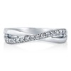 BERRICLE Rhodium Plated Silver Cubic Zirconia CZ Infinity Ring Size
