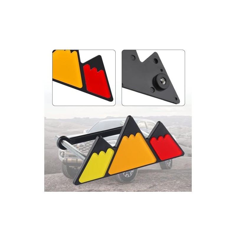 Tri-Color Car Emblem for Mesh Gille,Waterproof Car Emblems and Badges