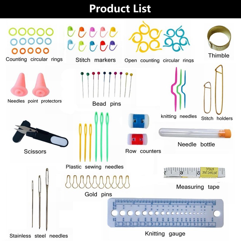 laeeyin 100-Piece Crochet Hook Set, Colourful Crochet Hooks Set, Soft