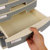 Eleeferri Drawer File Box Lockable 6 Compartments Plastic Desktop Organizer