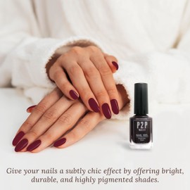 P2P Nails Vegan Burgundy Nail Gel Polish - Quick Dry Nail Polish - Smooth Texture Nail Gel in Vibrant Colors - Long Lasting Nail Art Gel Polish for all Stylish Women (Garnet Blood)