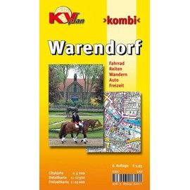 Warendorf: 1:12.500 Stadtplan mit Freizeitkarte 1:25.000 inkl. Rad-, Reit-, und Wanderwegen zzgl. Cityplan 1:5.000: Citykarte 1 : 5 000. Detailkarte 1 ... Auto, Freizeit (KVplan Münsterland-Region)