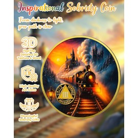 CHURYUML 3 Year Sobriety Coin - Three Year AA Chips Medallions, Inspirational Sober Gifts for Women & Men Alcoholics Anonymous Token for Support Spiritual Strength & Hope for Addiction Recovery
